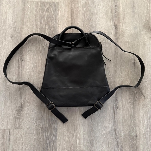 ABLE the LABEL Women’s Genuine Black Leather Backpack - Picture 3 of 10